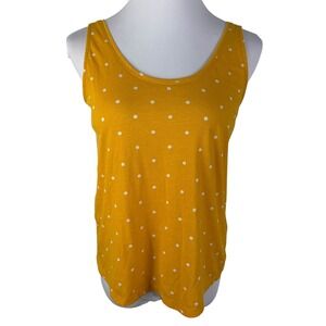 Old Navy women's Small Mustard Yellow Polka Dot Scoop Neck Tank Top